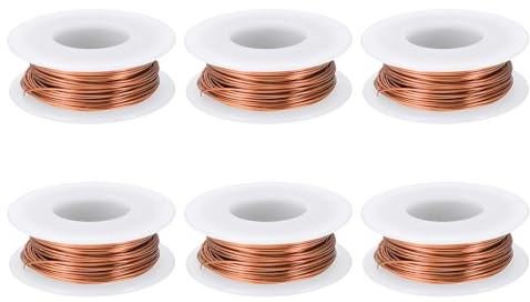 PATIKIL 20 Gauge 0.8 mm Filo Di Alluminio Per Artigianato, 49.2 Ft Filo Metallico 6 Rotoli Filo Per Armature Piegabile Per Creazione Di Gioielli Avvolgimento Metallico Fai Da Te, Rosa Oro