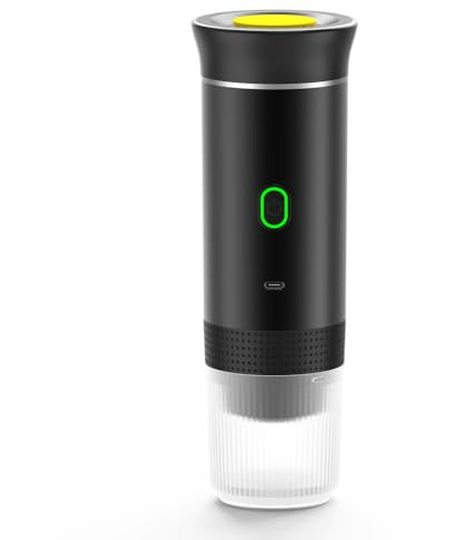 NCONCO Macchina per caffè espresso portatile, autoriscaldante elettrico, 12 V, mini macchina da caffè espresso compatibile con capsule NS e caffè macinato, per auto, casa, ufficio, campeggio, viaggi