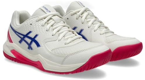 ASICS Womens Gel-Dedicate 8 Sneaker, Cream Darl Cobalt, 7.5 UK