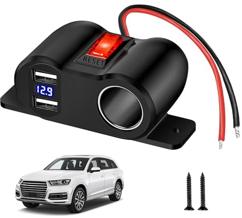 BORDEAG Adaptador Doble USB para Coche: Divisor de Encendedor, Cargador de Coche, para Coche SUV RV Camión Barco 12V/24V (Azul)