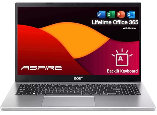 acer Aspire Ordinateur portable Windows 11 15,6 | pour étudiants et entreprises | Intel Celeron Dual-Core | Intel UHD Graphics | Wi-Fi et Bluetooth | Ethernet et HDMI | Microsoft 365 16 Go | 16 Go de