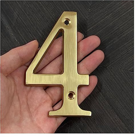 Numero Civico Esterno,Numero Civico 10,2 cm, 100 mm, in ottone massiccio, numero civico moderno, numeri di porta dell'appartamento, numero di casa, indirizzo della cassetta postale, targhe for segnale