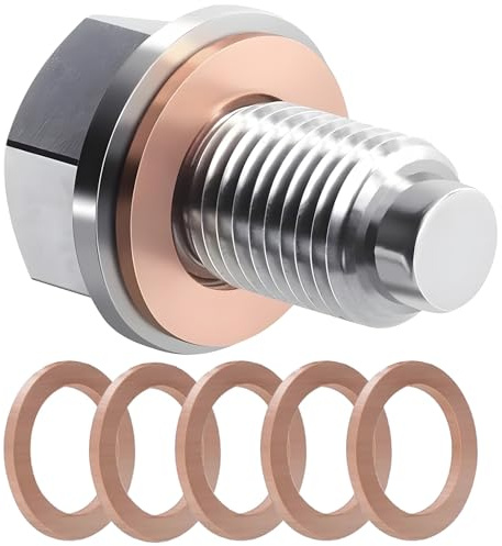Magnetische ÖLablassschraube M14x1,5 mit Dichtring,ÖLablassschraube Dichtung,Edelstahl ÖLwanne Auto ÖLschraube,Passend für die Meisten Fahrzeu,Motorräder, Boote