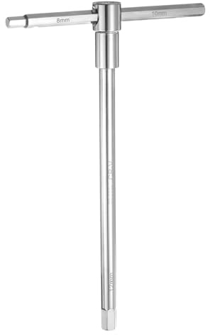 sourcing map Sliding T-Handle Hex Key Wrench 8mm/10mm/12mm CR-V Metric 3-Way Free Sliding Handle Sleeves for Home Repairs Mechanical Maintenance, Silver