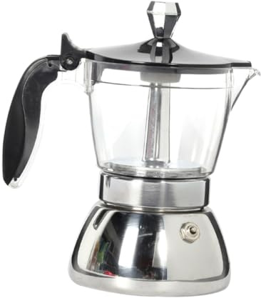 Healifty Caffettiera Acciaio Inossidabile Trasparente e Design per e Ristoranti Caffettiera per Espresso e Americano