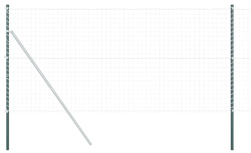 vidaXL Stängselstolpe 2 pcs Grön Pulverlackerad stål, Utomhusbarriär stolpe, trädgårdsstängsel för säker gårdsperimeter, hållbar avdelare och landskap