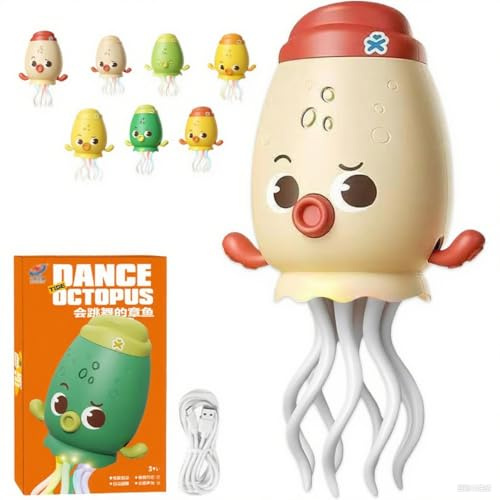 KeyoGoS Smart Tentacle Explorer, Wiggly Wonder Octopus, Funny Dancing, Elettrico Auto-Evitare di Strisciare Polpo con Led & Musica, USB Ricaricabile Polpo Giocattolo (Rosa)