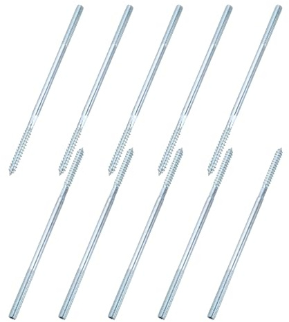 sourcing map M8 Hanger Bolts, 7.87(200mm) Length Double Headed Hanger Bolts 0.31(8mm) Wood Dowel Screw Self-Tapping Threaded Rods Screw for Assembling Wood Furniture Joint, Pack of 10