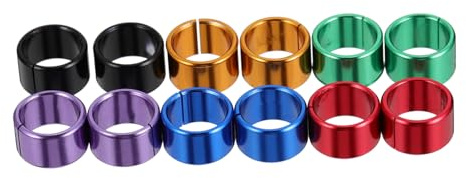 BESTonZON 12pcs Pigeon Leg Bands Bird Foot Rings Aluminum Identification Rings Multi-color Clip-on Sturdy Metal Bands for Racing Pigeons and Dove Breeding