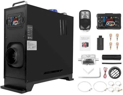 Riscaldatore d'aria diesel tutto in uno | Riscaldatori d'aria diesel portatili da 12 V 8 kW | Kit riscaldatore da parcheggio | Riscaldamento notturno a gasolio | Silenzioso con silenziatore e teleco