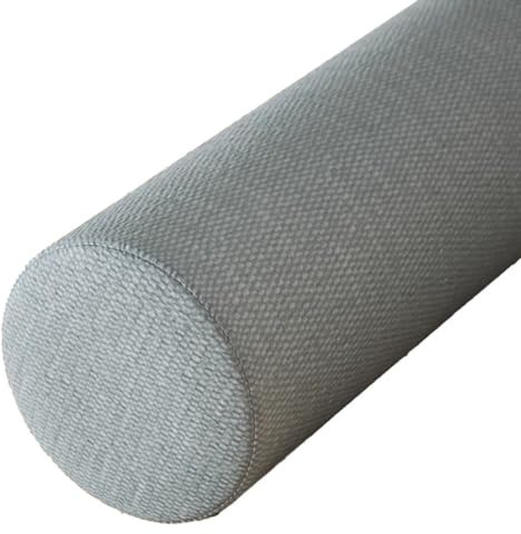 JORTUIO Almohada Cervical Cilíndrica del Cuello,Cojín Cervical de Soporte Espuma de Memoria, Cojin Rulo Reposacabezas, para Cojín de Cuello, Cojín Lumbar y Cojín de Rodillas(Gris,15cmx50cm)