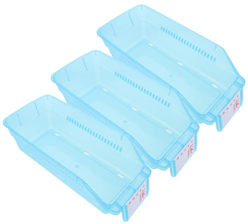ROMISBABA Portaoggetti Farmacia in Plastica Blu 30X135 CM Set da 3 Pezzi Contenitore Porta Pillole Impilabile per Ospedale Organizzatore Medicinali Compatto per Casa e Viaggio