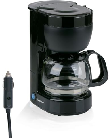 DUNLOP Kaffeemaschine 12V - Filterkaffeemaschine für Auto und LKW mit Filter - Kaffeemaschine Klein mit Glaskanne 0.65L 4-6 Tassen
