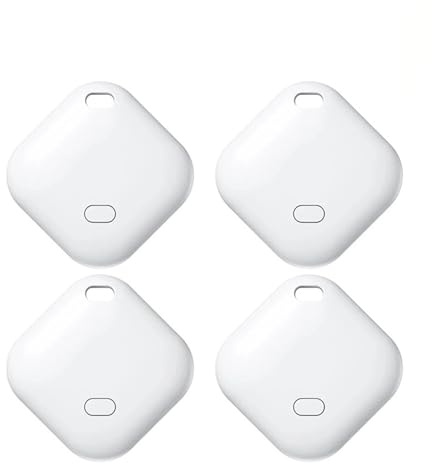 4 pezzi localizzatore GPS Bluetooth tag dispositivo cerca trova lavoro con la mia app anti-smarrimento intelligente tracker for chiavi portafoglio animali auto(4PCS White 2)
