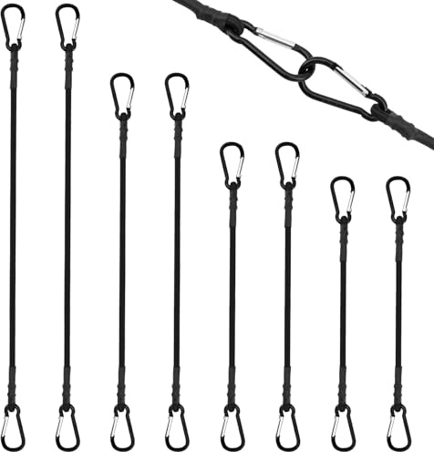 Yuaerbuo 8 PCS Tendeur Elastique avec Mousqueton, Ronds 6 MM Corde Elastique avec Mousqueton, Longueurs 30, 40, 60 et 80 CM Tendeurs en Caoutchouc Nior pour Camping Barres de Toit, Bâches, Vélos