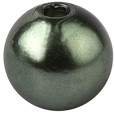 Ideen mit Herz Perlen zum Auffädeln, Perlmutt-Perlen mit Loch (dunkelgrün, 10 mm - 50 Stück)