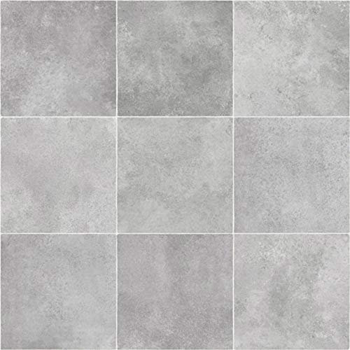Pacific Zala Anti Slip Grey Tile Effect Vinyl Flooring Lino (2m x 2m)