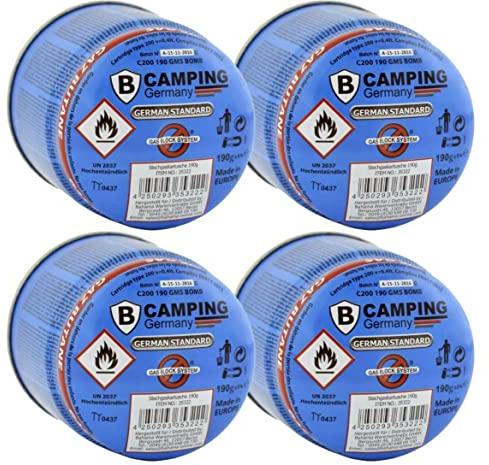 Gaskartuschen 190g Stechkartuschen Kartuschen Butan Gas Campingkoche (4 x)