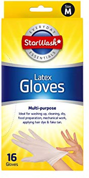 16 Disposable Latex Gloves White Powder Free Multipurpose Clean Medium Size