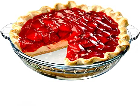 Moldes para Quiche y Tarta para 3-4 Personas Moldes Rizado Plato de Cristal Redondo Molde para Flan Molde para Pastel Transparente con Asas 8.5in/22cm Plato para Hornear
