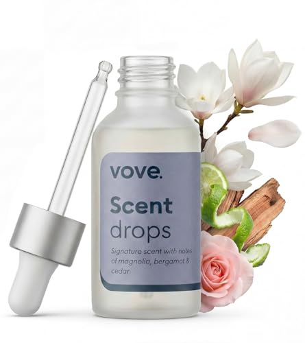 Vove Signature Scent Drops, Magnolia, Bergamot & Cedar - Laundry Fragrance Oil with Glass Dropper, Scent Booster, For Tumble Dryer Balls, Hypoallergenic, Biodegradable Musk, FSC-Certified Packaging
