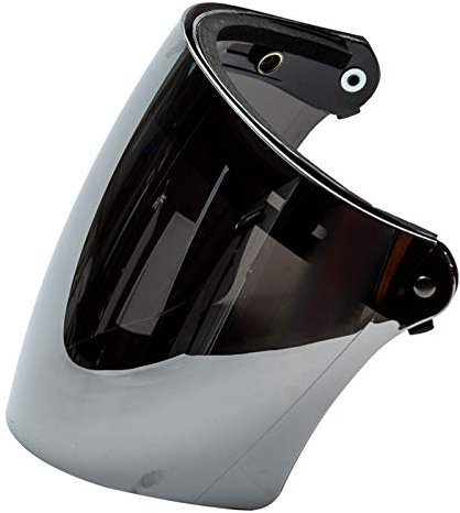 gazechimp Lente per Visiera a Schermo Intero Durevole per Caschi a Faccia Aperta Retrò Da Moto a 3 Scatti Facile Da Sollevare - Argento