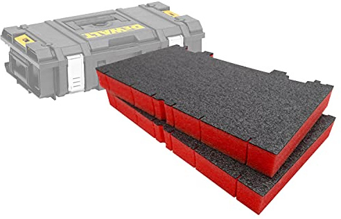 Shadow Foam Easy Peel — Tuffsystem DS150/300 insats [röd 50 mm dubbelpack] anpassningsbart skum för DeWalt Toughsystem verktygslådor | Perfekt för Lean, 5S, Kaizen & anpassade organisatörer