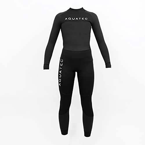 AQUATEC Full längd våtdräkt för barn - 6 storleksalternativ [5-16 år] | 2 x neoprentjocklekar: 2 mm och 4/3 mm | Våtdräkt för hela kroppen | Vattensporter, simning och mer (13-14 år, 4/3 mm tjocklek)