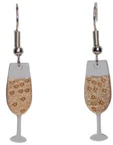 Champagne glass earrings
