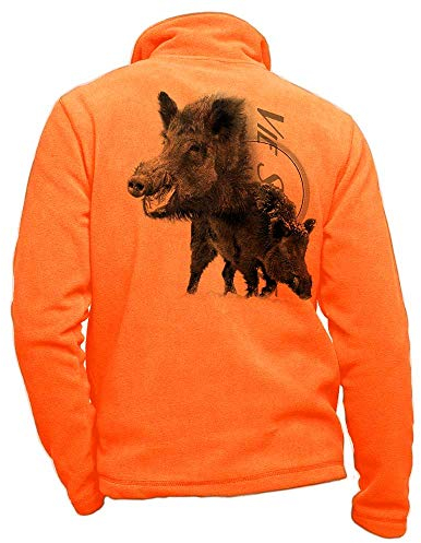 Personalisierte Wildschwein-Orange-Fleece-Jagdjacke - Größe M Jagdbekleidung
