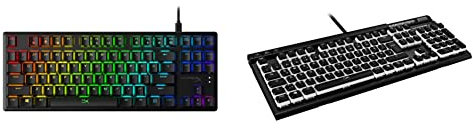 HyperX HX-KB7AQX-US Alloy Origins Core, RGB Mechanische Gaming Tastatur, Tenkeyless & Pudding Keycaps - Vollständiger Tastensatz- ABS - DE Layout - Schwarz