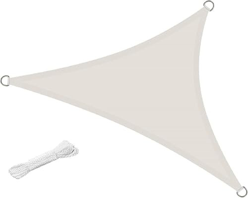 Vela Ombreggiante Impermeabile Protezione Anti Raggi UV Tenda Telo Tenda da Sole a Vela per Esterno (3x3x3 MT, ECRÙ)