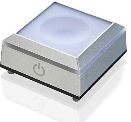 Square LED Light Base for Crystal Art Acrylic Glass Display USB Battery | Fits crystal balls resin art acrylic blocks glass crafts Touch control Dual USB and battery power
