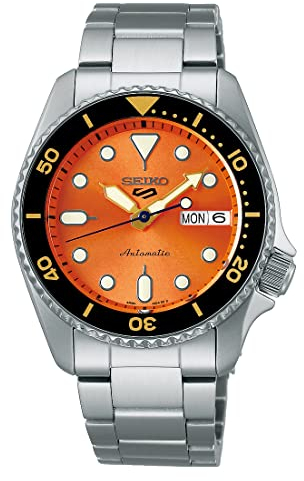 SEIKO 5 sport skx 'midi' 38 mm arancione | cinturino in acciaio inossidabile SRPK35K1