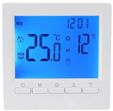 GHYJPAJK Termostato domestico digitale programmabile,Regolatore di temperatura ambiente termostato LCD digitale,Termostato caldaia a gas, Termostato di riscaldamento LCD a parete