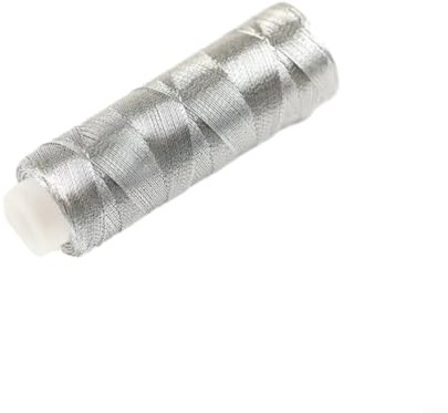 Premium-Stickgarn in Silber und Gold für elegante und kreative Projekte, perfekt für Bastelarbeiten, 200 Meter lang (1 Silberfaden)