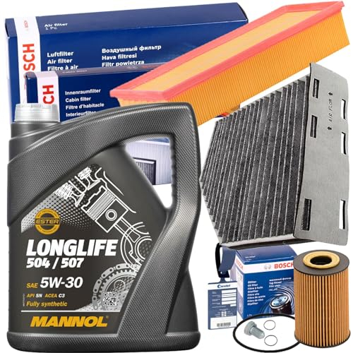 BandelOne enthält Filterset+Mannol 5W30 Öl 1.6+2.0 Tdi für Golf 6 Passat 3C 1T3