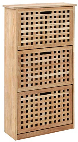 BaraSh Mueble Zapatero de Madera Maciza de Nogal 55x20x104 cm Zapateros Estrechos Y Altos Muebles Auxiliares
