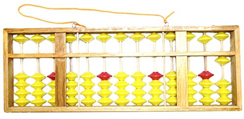 Sujurio Boulier Chinois Boulier Antidérapant Grande Taille Cintre en Bois avec 13 Colonnes Outil Soroban Chinois en Mathématiques Jouet D'Éducation de Maths pour Enfants 58Cm