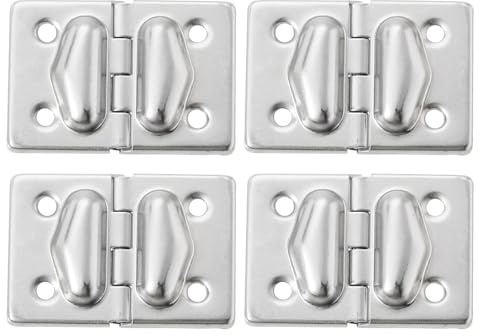 QUARKZMAN 4Stk Werkzeugkasten Koffer Box Metall Scharniere 44x30mm Silber | Unterstützung, Edelstahl Stahl, Leicht, Scharniere für Haus Tür oder Fenster Schrank Werkzeug Box