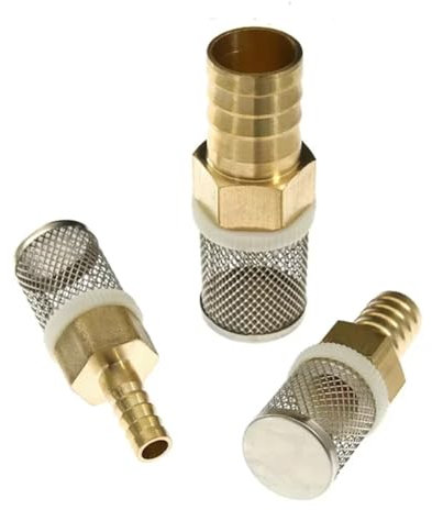 1 filtre à clapet anti-retour en laiton 10 mm, 12 mm, 14 mm, 16 mm, 19 mm, 25 mm, 32 mm de diamètre extérieur, raccord cannelé for tuyau d'eau en laiton, adaptateur de filtre, écrans de pompe de réser