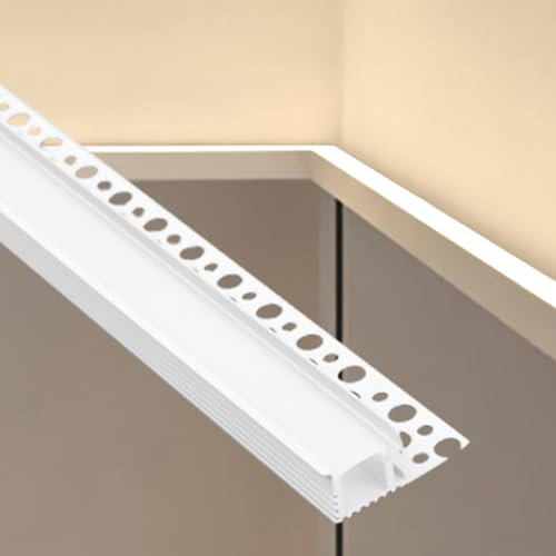 Corniche LED Plafond Canal LED En Aluminium Blanc, 1 M, 1,2 M, 2,0 M, 2,5 M, 3,0 M, Éclairage Indirect, Profil De Moulure De Couronne Pour Rondelle Murale, Lumières De Plinthe, Ligne De Plinthe, Décor