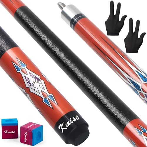 Kmise Pool-Queue-Set – 147 cm Langer Queue, professioneller Billardqueue aus kanadischem Ahorn, für Erwachsene, 510–595 g, geeignet für Billardtische in Bars und Wohnhäusern