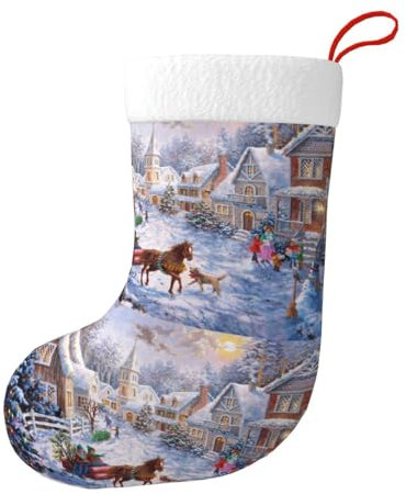 Hgbbdyyjj Weihnachtsstrümpfe für Herren und Damen, personalisierbar, Weihnachtsstrümpfe, weiches Polyester, dekorative Socken, Schwarz , Einheitsgröße