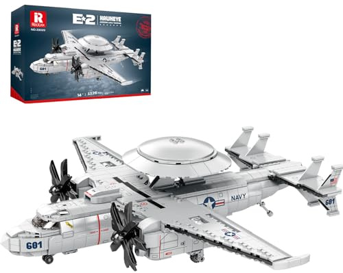 Reobrix E-2 Hawkeye - Juego de construcción de avión militar, kit de modelo de avión de combate de advertencia 33029, juguete de construcción aerotransportado para adultos, niños de 8 a 12 años