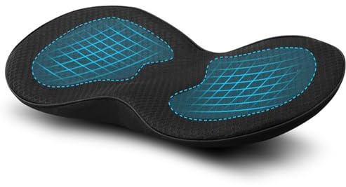 HTRTRR Cojín Lumbar de Asiento y Respaldo de Espuma Viscoelástica – 44x24x9,5 cm Cojín Ortopédico para Coche, Oficina, Sofá y Silla de Ruedas – Ergonómico, Transpirable, Antideslizante, Funda Lavable