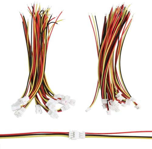 PENGLIN 40 pezzi JST 1,25 mm 3 pin maschio e femmina connettore con cavo 100 mm, mini adattatore micro a 3 poli maschio e femmina