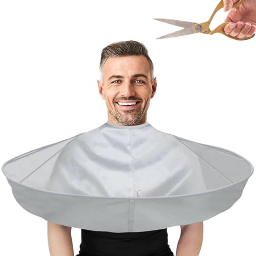 Vattentät barberarkappa, polyester paraplyformad hårklippningskappa med ögla och krok tejp för användning hemma och på salong
