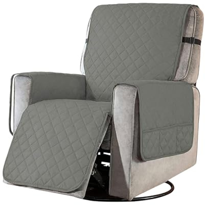 Sesselschoner für Relaxsessel Fernsehsessel Sesselbezug,Doppelseitig Wasserdichter Stretchhussen für Relaxsessel, Armlehnenschoner Mit Anti-Rutsch Gurte,Mittelteil 231x63.5cm,Armlehnen 68.5x55.8cm