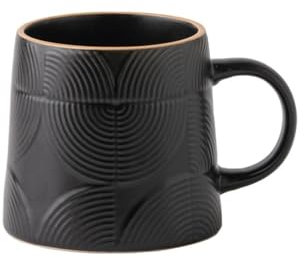 FAJNUZI2024 Tazze Set di 1 Tazze da caffè coniche in Rilievo, con Una capacità di 14,54 Once e Due Colori di Tazze da caffè in Ceramica for Famiglie Tazzine caffè(Nero)